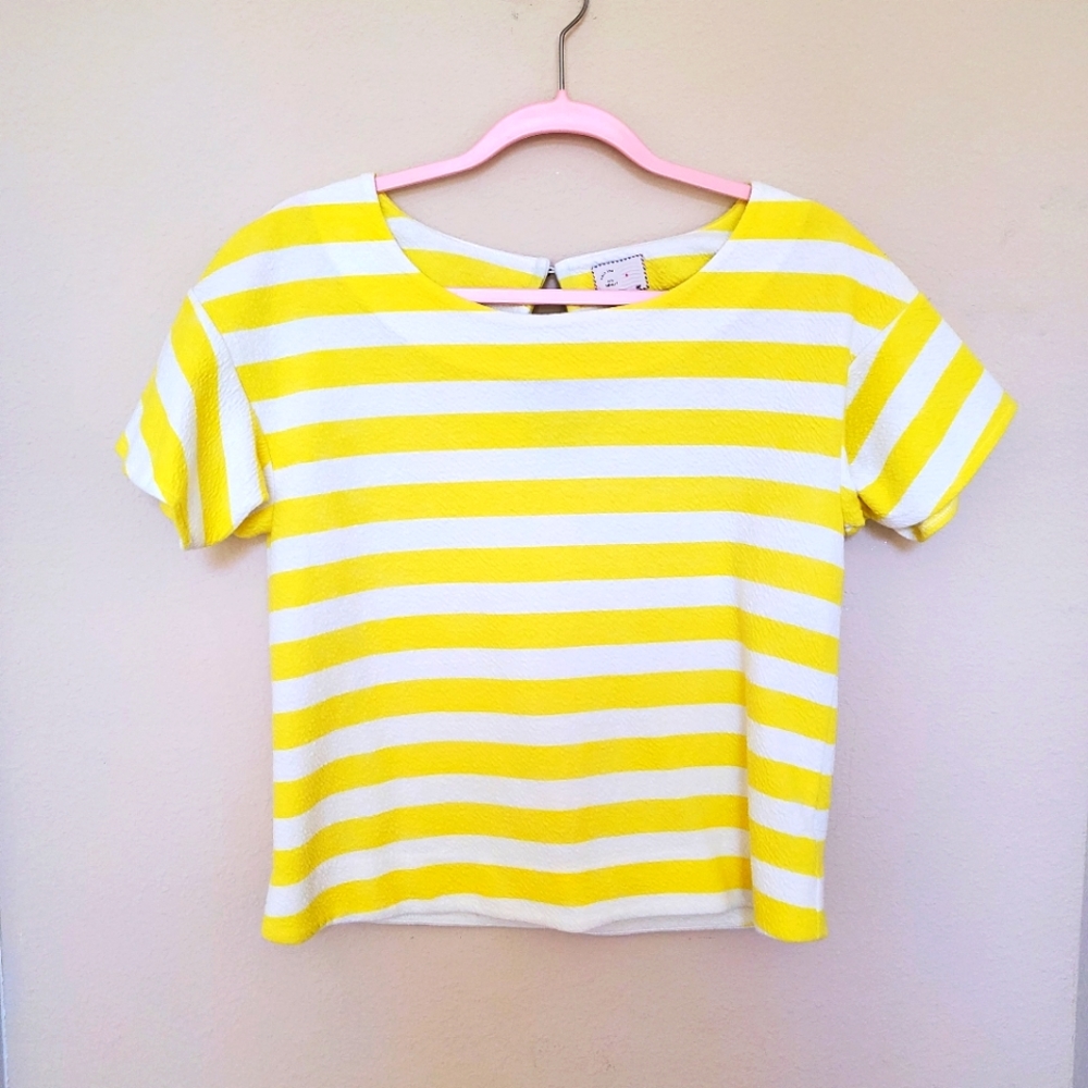 Anthropologie Postmark Ellie Striped Yellow Blouse